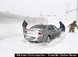 Winter storm 'Rocky' caused whiteout conditions in Texas Monday.