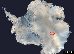 Lake Vostok in Antarctica, as seen by NASA satellite images.