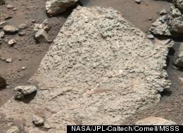 This set of images compares rocks seen by NASA's Opportunity rover (left) and Curiosity rover (right) at two different parts of Mars. The rocks observed by Opportunity were determined to have been uninhabitable due to high acidity, but the rocks observed by Curiosity were likely submerged in a more neutral liquid environment, raising the possibility that they could have once hosted life.