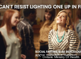 Fart jokes? An Ontario anti-smoking ad takes a light-hearted approach.
