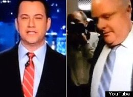 U.S. comedian Jimmy Kimmel made light of Rob Ford's latest gaffe on Tuesday night. (YouTube)