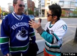 YouTube sensation Peter Chao takes to the streets of Vancouver to troll Canucks fans before Friday's playoff game. (YouTube)