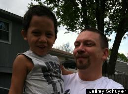Ex-McDonald's worker Jeffrey Schuyler and his son. Schuyler is suing McDonald's and the franchise that owned the restaurant where he worked for allegedly doctoring his time sheets. (Photo courtesy of Jeffrey Schulyler)