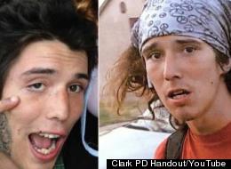 Caleb McGillvary, aka Kai the Hatchet Wielding Hitchhiker, is wanted in the murder of a New Jersey man. At left is a recent photo provided by Clark Township Police.