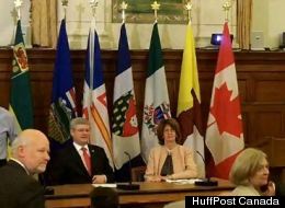 Reporters shouted questions at Prime Minister Stephen Harper after his brief statement to the Conservative caucus on Tuesday morning.
