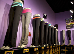 Groove pants sit on display at the Union Square Lululemon retail store in New York, U.S., on Wednesday, Sept. 15, 2010. Photographer: Benjamin Norman/Bloomberg via Getty Images