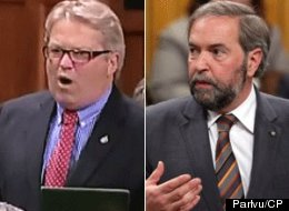 Liberal MP Rodger Cuzner reads a poem mocking Thomas Mulcair's driving incident. (Parlvu)