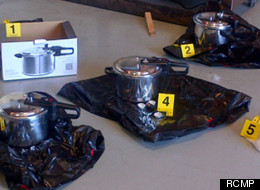 Two Canadian-born citizens have been arrested in what the RCMP described as al-Qaida-inspired plot to blow up the British Columbia legislature on Canada Day, officials with the force announced Tuesday, as they displayed photos of alleged pressure cooker bombs reminiscent of the deadly Boston Marathon bombing. (RCMP)