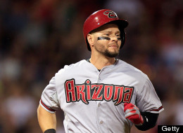 Cody Ross #7 of the Arizona Diamondbacks runs down the first base line after grounding out to the shortstop in the ninth inning against the Boston Red Sox at Fenway Park on August 2, 2013 in Boston, Massachusetts. Ross hit a home run in the seventh inning. (Photo by Gail Oskin/Getty Images)