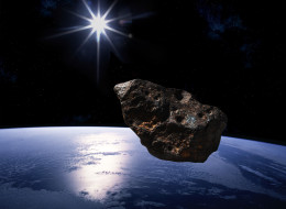 A large asteroid approaches Earth.