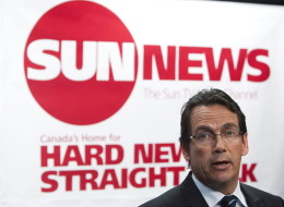 Then Quebecor Media Inc. CEO Pierre Karl Peladeau addresses a news conference in Toronto, Tuesday, June 15, 2010 to launch the Sun TV News Channel. (CP)