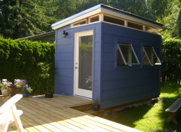 Westcoast Outbuildings provided the parts for this backyard bedroom in New Westminster. Demand for backyard living and working spaces is spiking around Metro Vancouver.