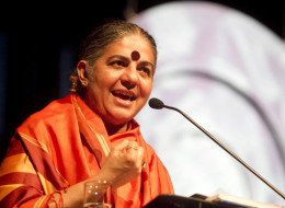 Vandana Shiva speaks in Porto Alegre, Brazil on May 28, 2012. ( Photo by Alexandro Auler/LatinContent/Getty Images)
