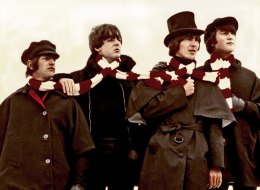 OBERTAUERN AUSTRIA - MARCH 1965: The Beatles (L-R) Ringo Starr, Paul McCartney, George Harrison and John Lennon pose for a photo in March 1965 in Obertauern, Austria while filming their second movie HELP! (Photo by Michael Ochs Archive/Getty Images)