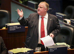 Rob Ford's gift to his wife this Christmas? A cheque and a gift basket. (David Cooper/Toronto Star via Getty Images)