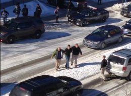 The scene at Purdue University Tuesday, where Cody Cousins allegedly shot and killed fellow student and teacher's assistant Andrew Boldt.