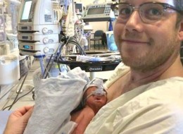 Dylan Benson's wife, Robyn, who was declared brain dead in December, underwent surgery on Saturday to deliver a baby boy.
