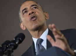US President Barack Obama speaks at a Walmart on May 9, 2014 in Mountain View, California. Obama praised Friday measures taken by his administration to develop solar energy in the United States, despite attacks and setbacks from his Republican opponents. AFP PHOTO/Brendan SMIALOWSKI (Photo credit should read BRENDAN SMIALOWSKI/AFP/Getty Images)