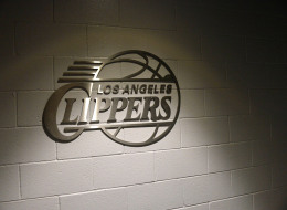 LOS ANGELES, CA - OCTOBER 29: The Los Angeles Clippers logo is shown in the locker room before their game against the Los Angeles Lakers at Staples Center on October 29, 2013 in Los Angeles, California. NOTE TO USER: User expressly acknowledges and agrees that, by downloading and/or using this Photograph, user is consenting to the terms and conditions of the Getty Images License Agreement. Mandatory Copyright Notice: Copyright 2013 NBAE (Photo by Noah Graham/NBAE via Getty Images)