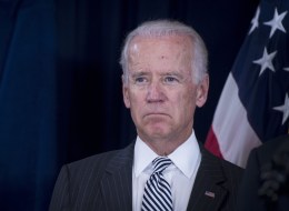 US Vice President Joe Biden watches as US President Barack Obama announces his choice of Robert McDonald to be the next veterans affairs secretary on June 30, 2014 in the Department of Veterans Affairs on June 30, 2014 in Washington, DC. AFP PHOTO/Mandel NGAN (Photo credit should read MANDEL NGAN/AFP/Getty Images)