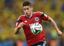 El colombiano James Rodríguez durante el partido de cuartos de final entre Brasil y Colombia en el Mundial 2014.