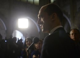 Public Safety Minister Steven Blaney talks to media about reports about Canadians going abroad to join ISIL, on Parliament Hill in Ottawa, Monday Feb 23, 2015 . THE CANADIAN PRESS/Adrian Wyld