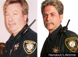 Drew Peterson (left) and Rob Lowe as Peterson in
