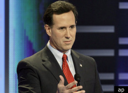 Republican presidential hopeful Rick Santorum is lumping together his two leading rivals, Mitt Romney and Newt Gingrich, and saying their records are too much like President Barack Obama's on big issues like health care, climate change and Wall Street bailouts.
