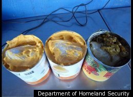 Border control agents found seven pounds of methamphetamine hidden in cans of cheese sauce and jalepenos.