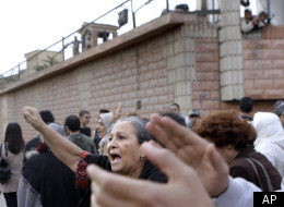 Hundreds of Egyptian protesters shout in front of Torah prison in Cairo, Wednesday, Nov. 9, 2011, in support of jailed Alaa Abdel-Fattah, one of Egypt's most vocal activists. (AP)