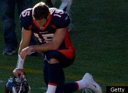 DENVER, CO - DECEMBER 11: Quarterback Tim Tebow #15 of the Denver Broncos prays on the field prior to a game against the Chicago Bears at Sports Authority Field at Mile High on December 11, 2011 in Denver, Colorado. (Photo by Justin Edmonds/Getty Images)