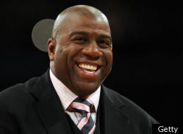 Los Angeles' Lakers legend Magic Johnson attends Game 1 of the NBA Finals between the Orlando Magic and the Los Angeles Lakers at the Staples Center in Los Angeles, California, on June 4, 2009. AFP PHOTO / GABRIEL BOUYS (Photo credit should read GABRIEL BOUYS/AFP/Getty Images)