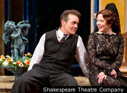 Derek Smith as Benedick and Kathryn Meisle as Beatrice in the Shakespeare Theatre Company’s production of 'Much Ado About Nothing,' directed by Ethan McSweeny. Photo by Scott Suchman.