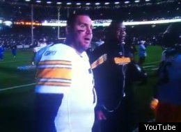 Big Ben responds to a fan rushing the field during a power outage at Candelstick Park.