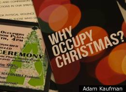 A pamphlet distributed by the group Occupy Faith NYC informs protesters about the meaning of the Occupy Christmas event.