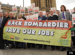 Bombardier factory workers lobbying the House of Commons in December over proposed job losses