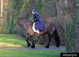 Queen Elizabeth II took her horse and groom out for a new year's ride