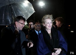 Meryl Streep braved the London weather for the UK premiere of 'The Iron Lady'