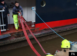 The fire service has been pumping water from the Britannia