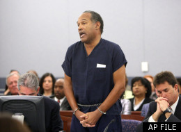O.J. Simpson speaks during his sentencing hearing at the Clark County Regional Justice Center in Las Vegas, Friday, Dec. 5, 2008. Sitting right to Simpson is his lawyer Yale Galanter.