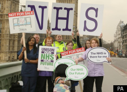 Nurses, midwives and health workers demonstrate against the government's health bill