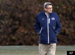 Penn State coach Joe Paterno looks on during football practice, Wednesday, Nov. 9, 2011, in State College, Pa. Paterno, who preached success with honor for half a century but whose legend was shattered by a child sex abuse scandal, said Wednesday that he will retire at the end of this season. (AP Photo/Matt Rourke)