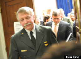 Jonathan Jarvis, director of the National Parks Service, leaving Tuesday's Oversight Committee hearing on Occupy DC.