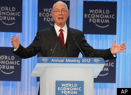 Klaus Schwab, founder of the World Economic Forum, delivers the opening address at the World Economic Forum in Davos, Switzerland, Wednesday, Jan. 25, 2012.