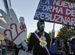 Chilean students protesting over education reforms in November 2011