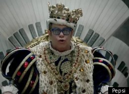 Elton John makes a Super Bowl commercial appearance.