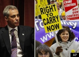 Chicago Mayor Rahm Emanuel (left) is expected on Thursday to call for a statewide gun registry. Though the mayor cannot introduce statewide legislation, his influence may sway lawmakers in Springfield.