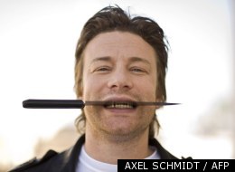 Jamie Oliver pose devant les photographes pour la sortie de son livre