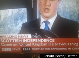Whoops. BBC caption tells of the end of the United Kingdom