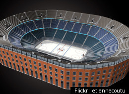 Maquette du futur Amphithéâtre mutlfonctionnel de Québec. (CP)